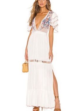 Cleobella Daphne Maxi Dress in Ivory/White Size M